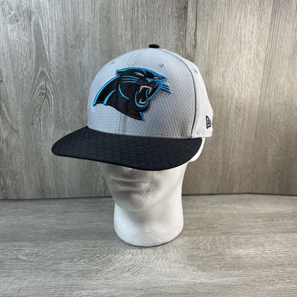 Carolina Panthers NFL New Era 59FIFTY 7 1/2 Fitted Hat / Cap - Gray Black